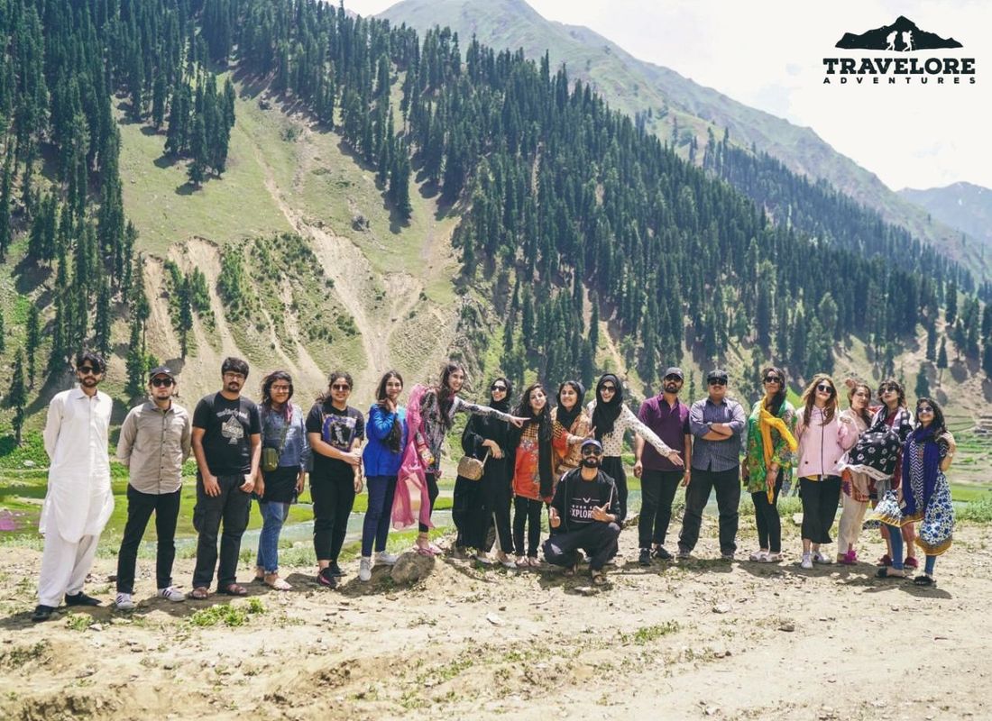 A Travelore group in a green mountain valley, July 2019