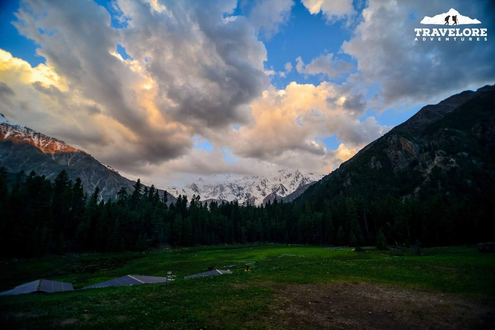 Sunset clouds over Fairy Meadows and the Nanga Parbat massif